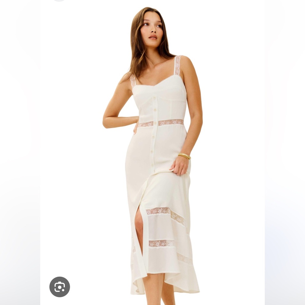 Reformation Wynton Midi Dress White - *Stains*